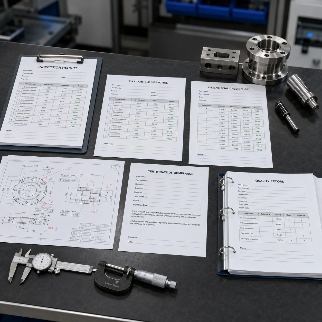 Close-up of precision measurement equipment in use