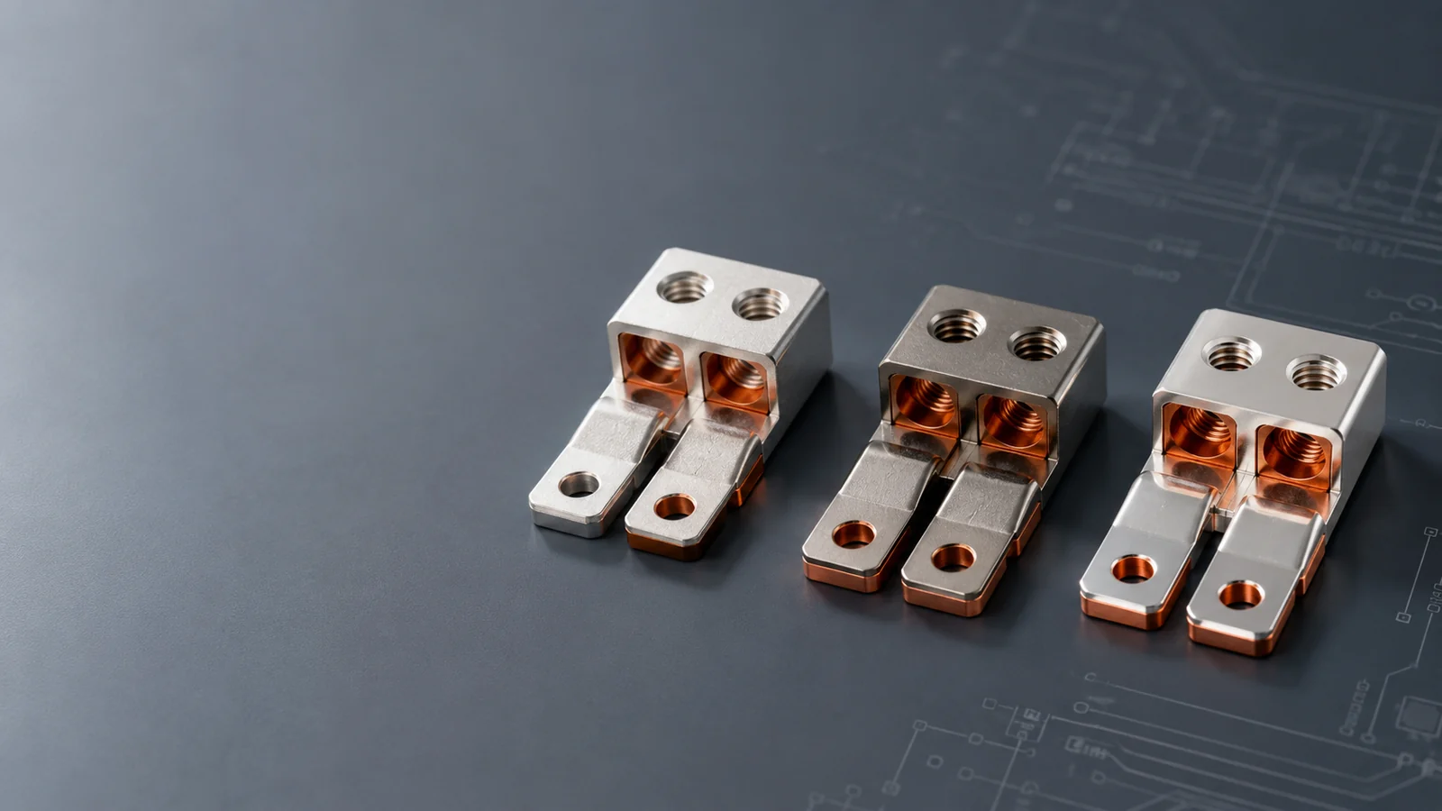 Copper electrical connectors with tin nickel and silver plated contact surfaces