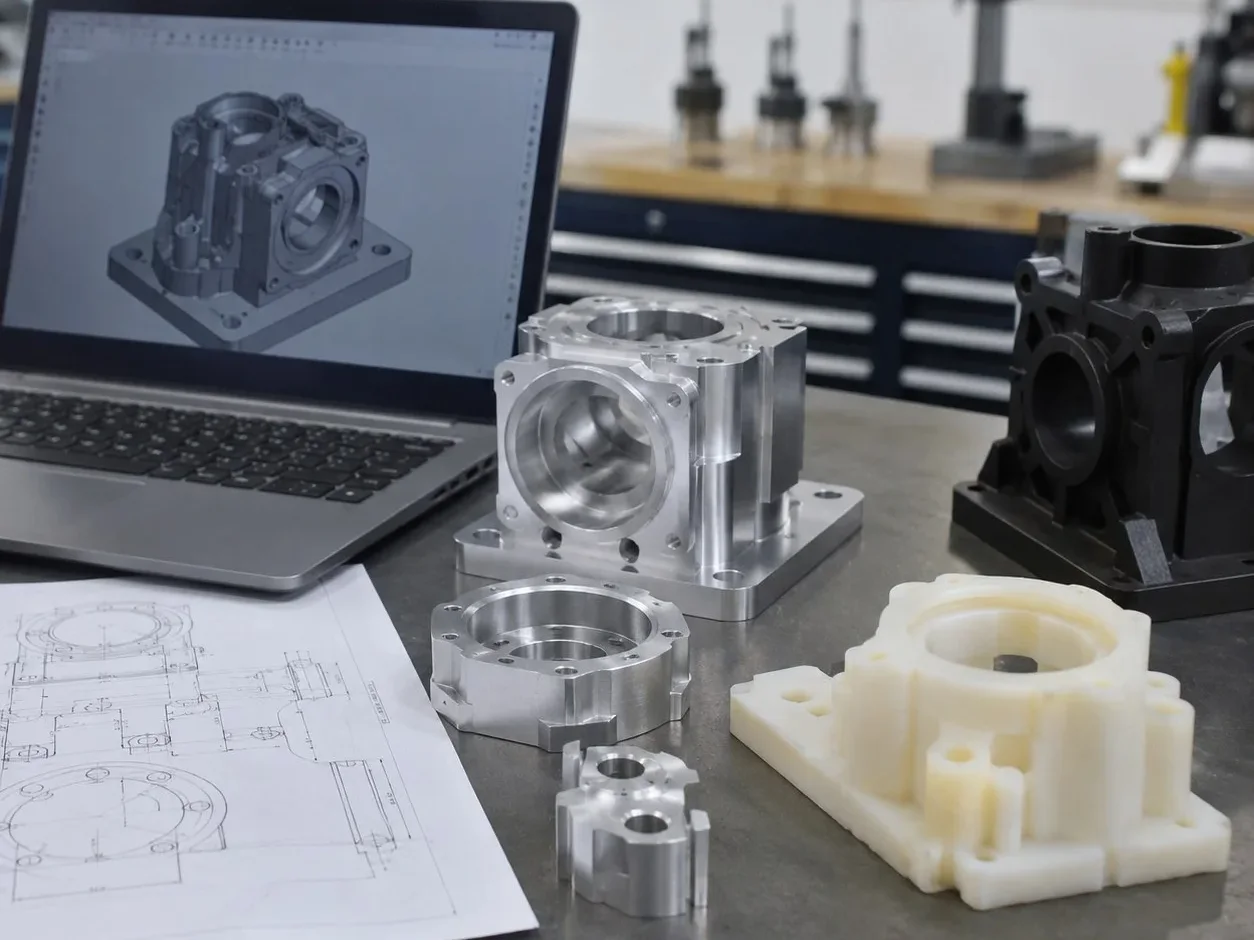 CAD design work on a computer screen